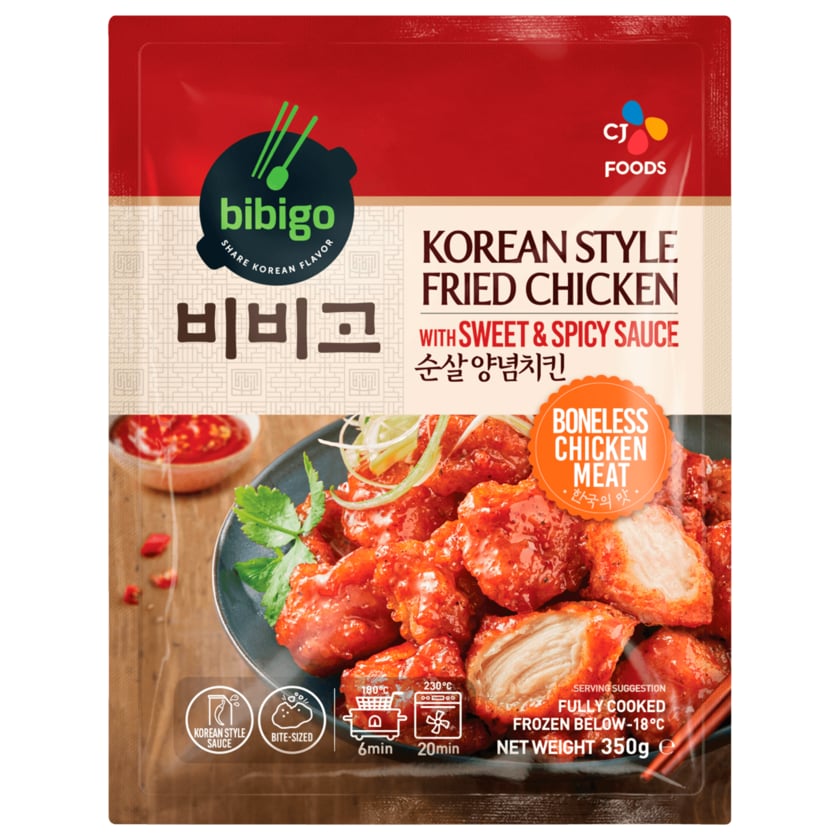 Bibigo Korean Style Fried Chicken with Sweet & Spicy Sauce 350g
